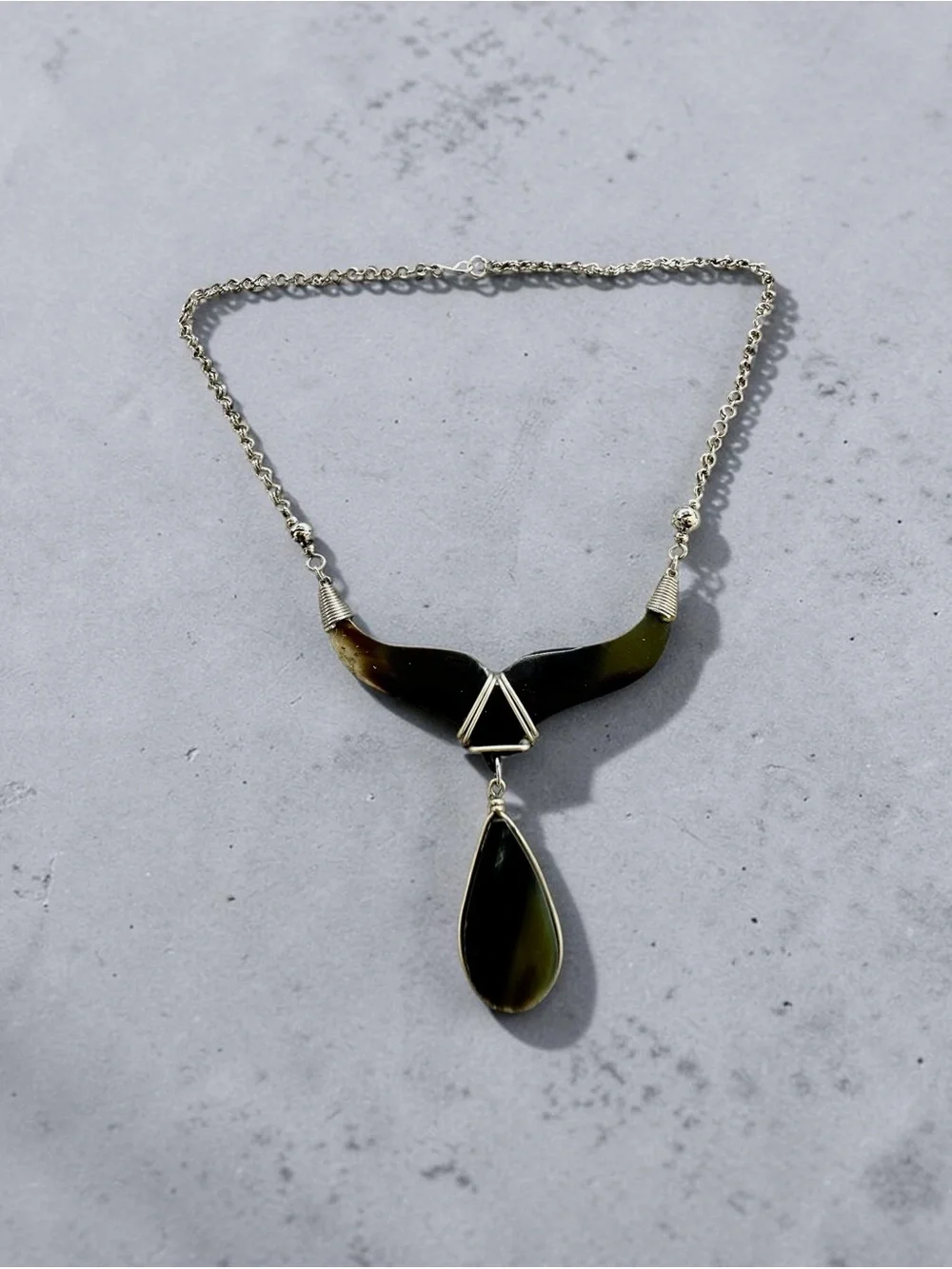 Artisan Wire-Wrapped Malachite Pendant Necklace (17